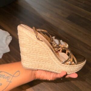 Gold Wedge Sandals